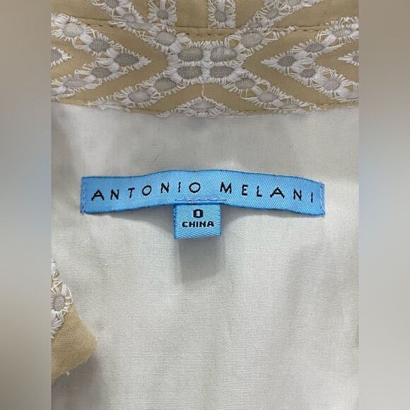 NWT Antonio Melani Halle Eyelet lace embroidery button down collared dress SZ 0 - Picture 11 of 13
